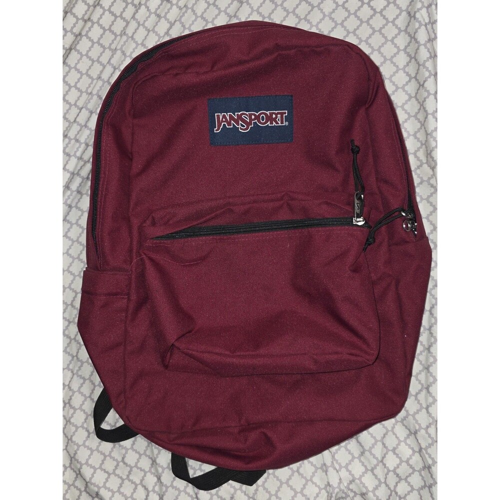 Burgundy jansport like new full size backpack bookbag w/ one strap!
